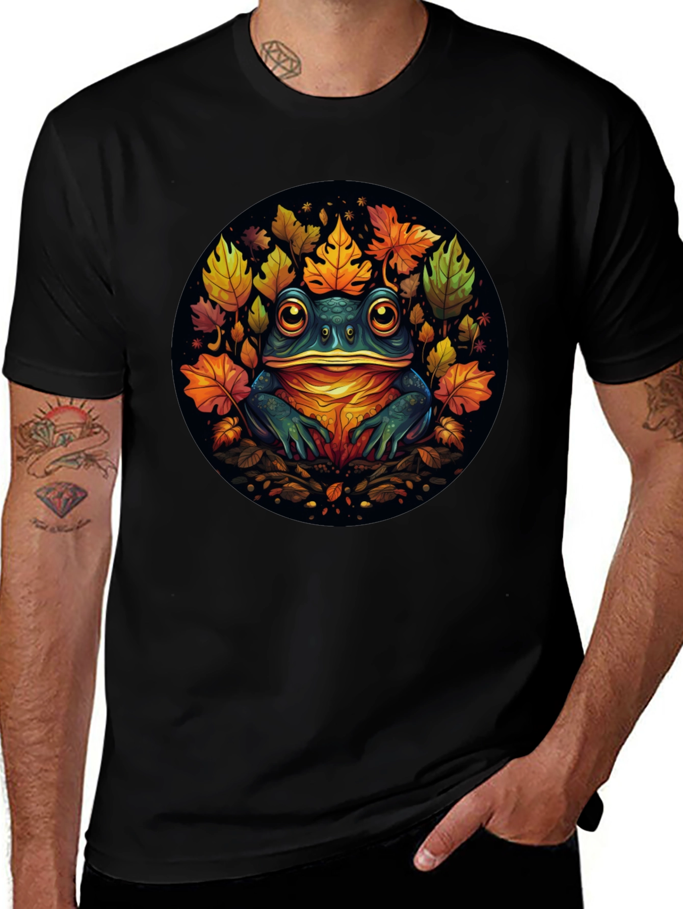 Autumn Frog Tee - Unique Fall Design