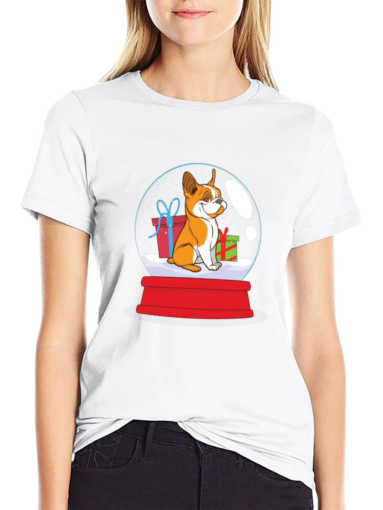 Dog Christmas Snow Globe Graphic T-Shirt