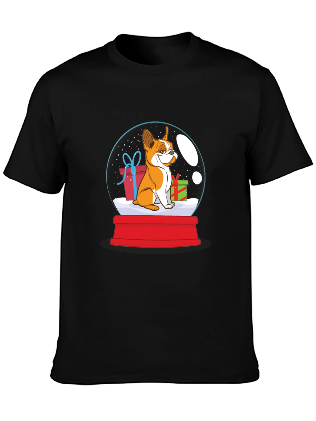 Dog Christmas Snow Globe Graphic T-Shirt