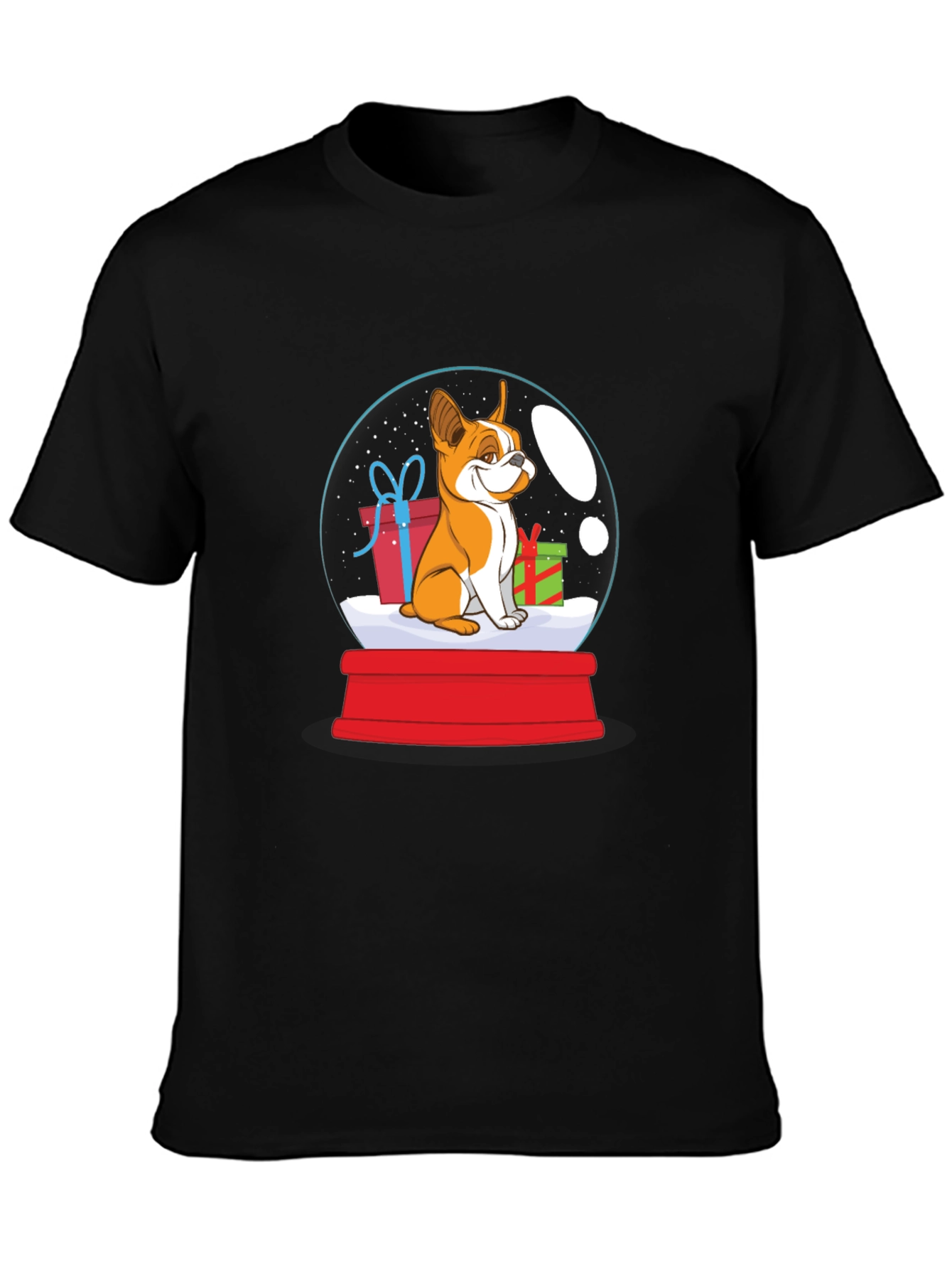 Dog Christmas Snow Globe Graphic T-Shirt