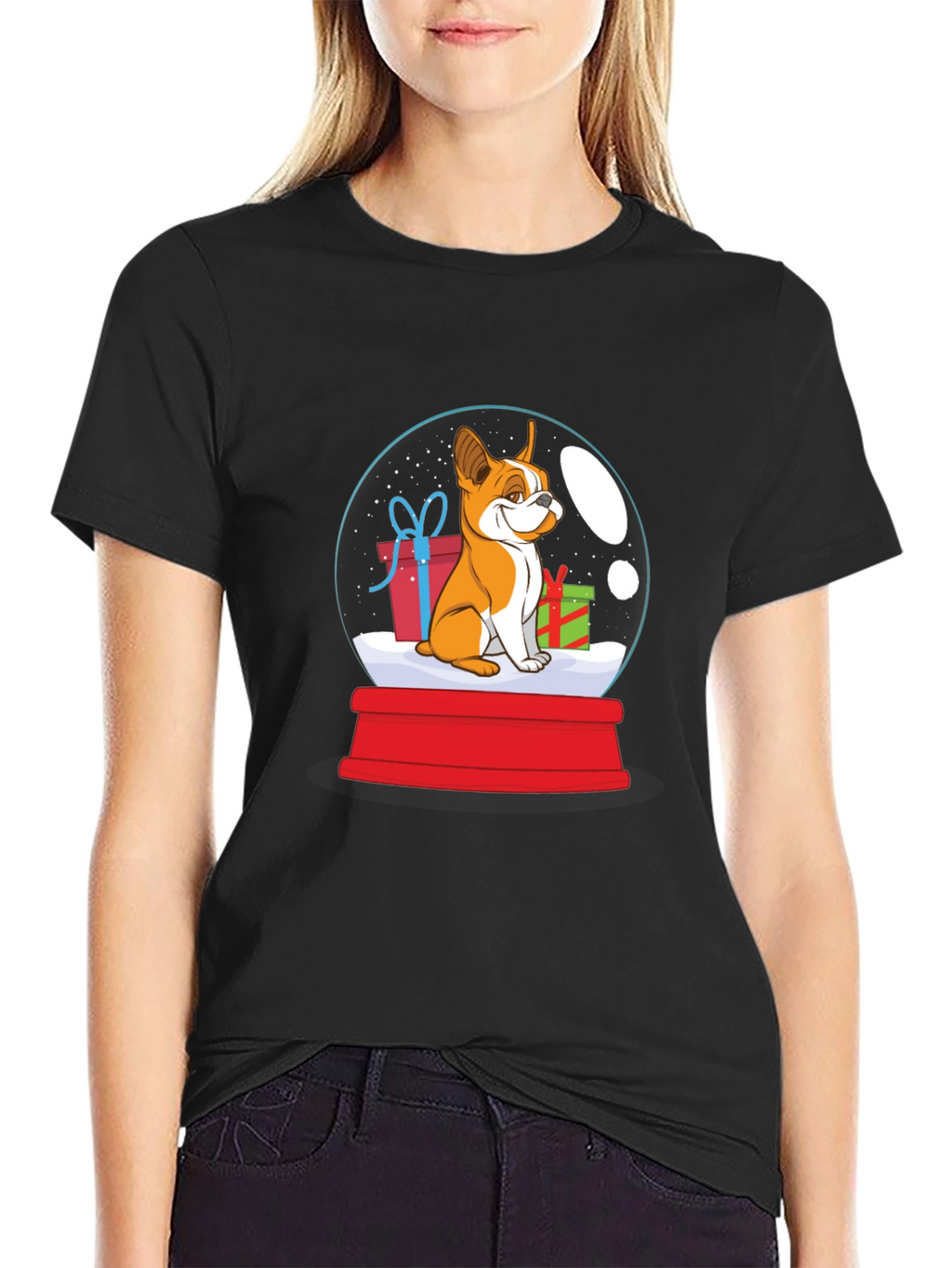Dog Christmas Snow Globe Graphic T-Shirt
