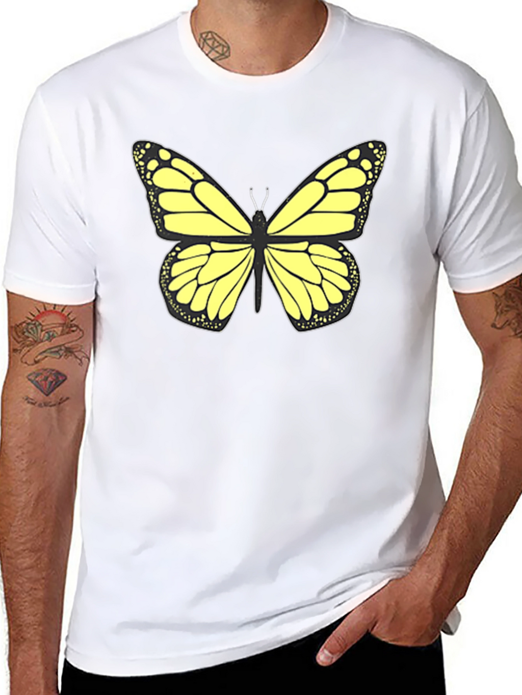 Butterfly Graphic Tee - Stylish Black T-Shirt