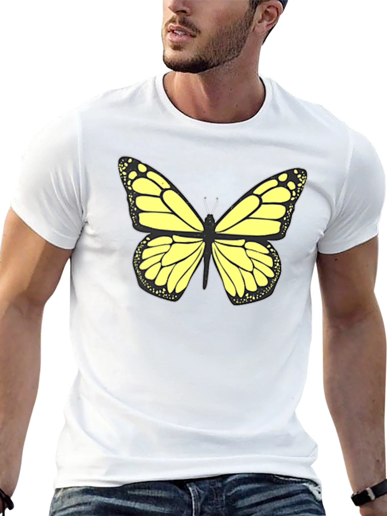 Butterfly Graphic Tee - Stylish Black T-Shirt