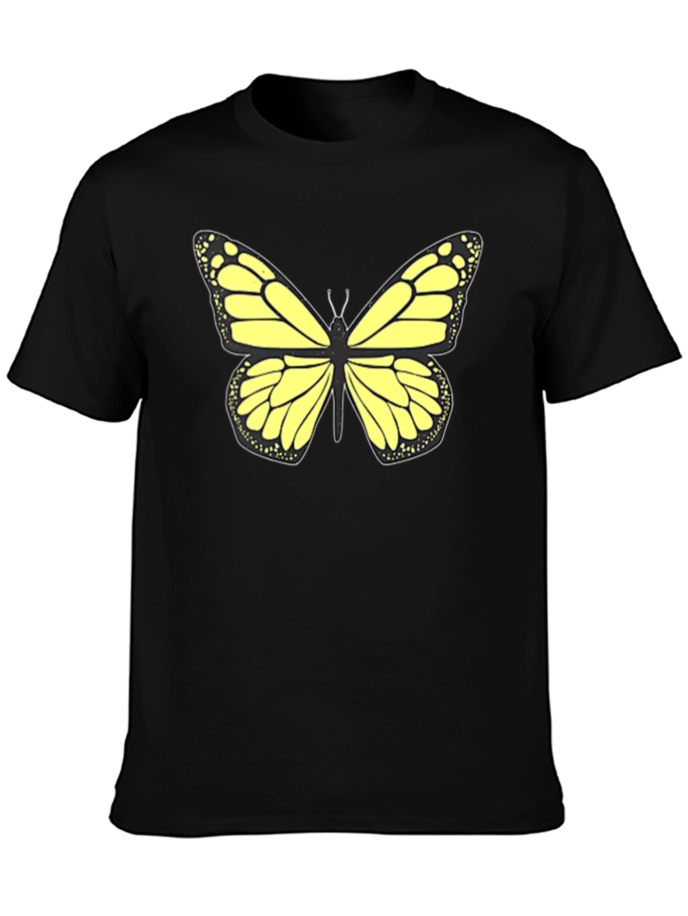 Butterfly Graphic Tee - Stylish Black T-Shirt