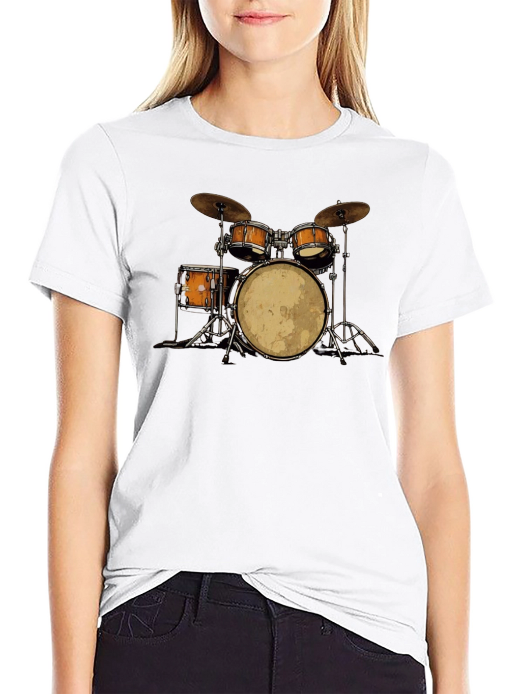 Drum Kit Graphic Tee - Music Lovers T-Shirt