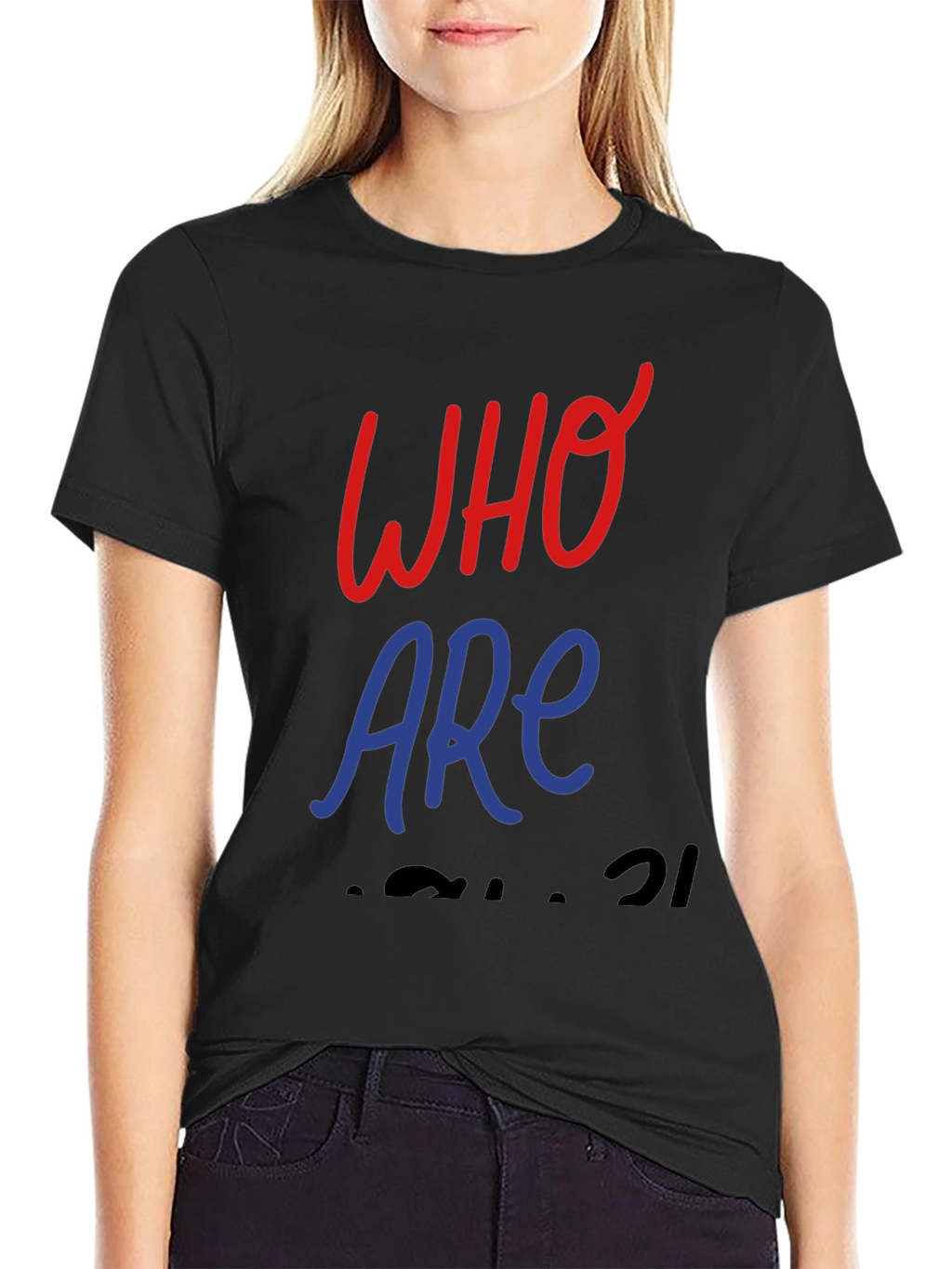 Who Are You Black Graphic T-Shirt