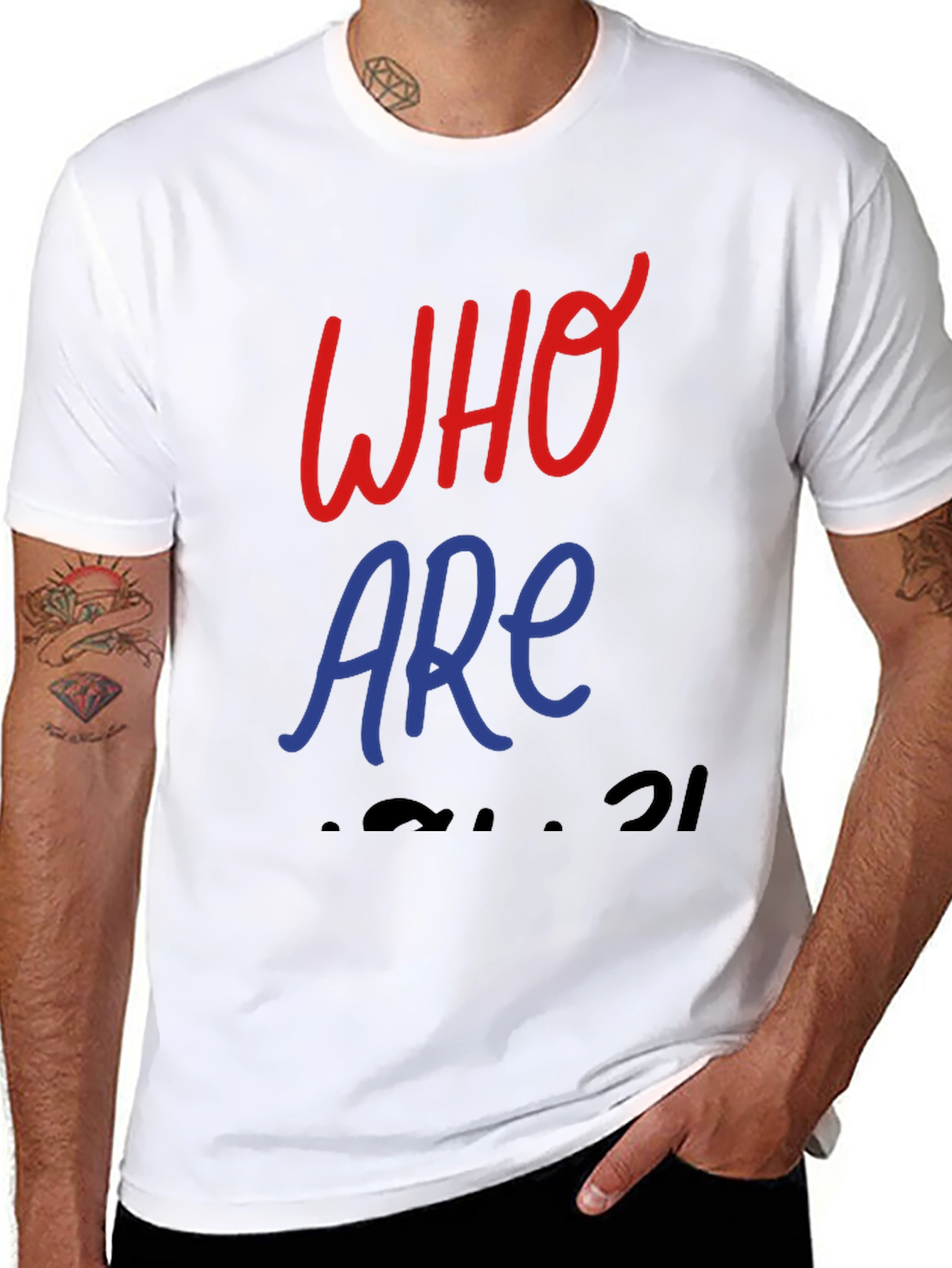 Who Are You Black Graphic T-Shirt