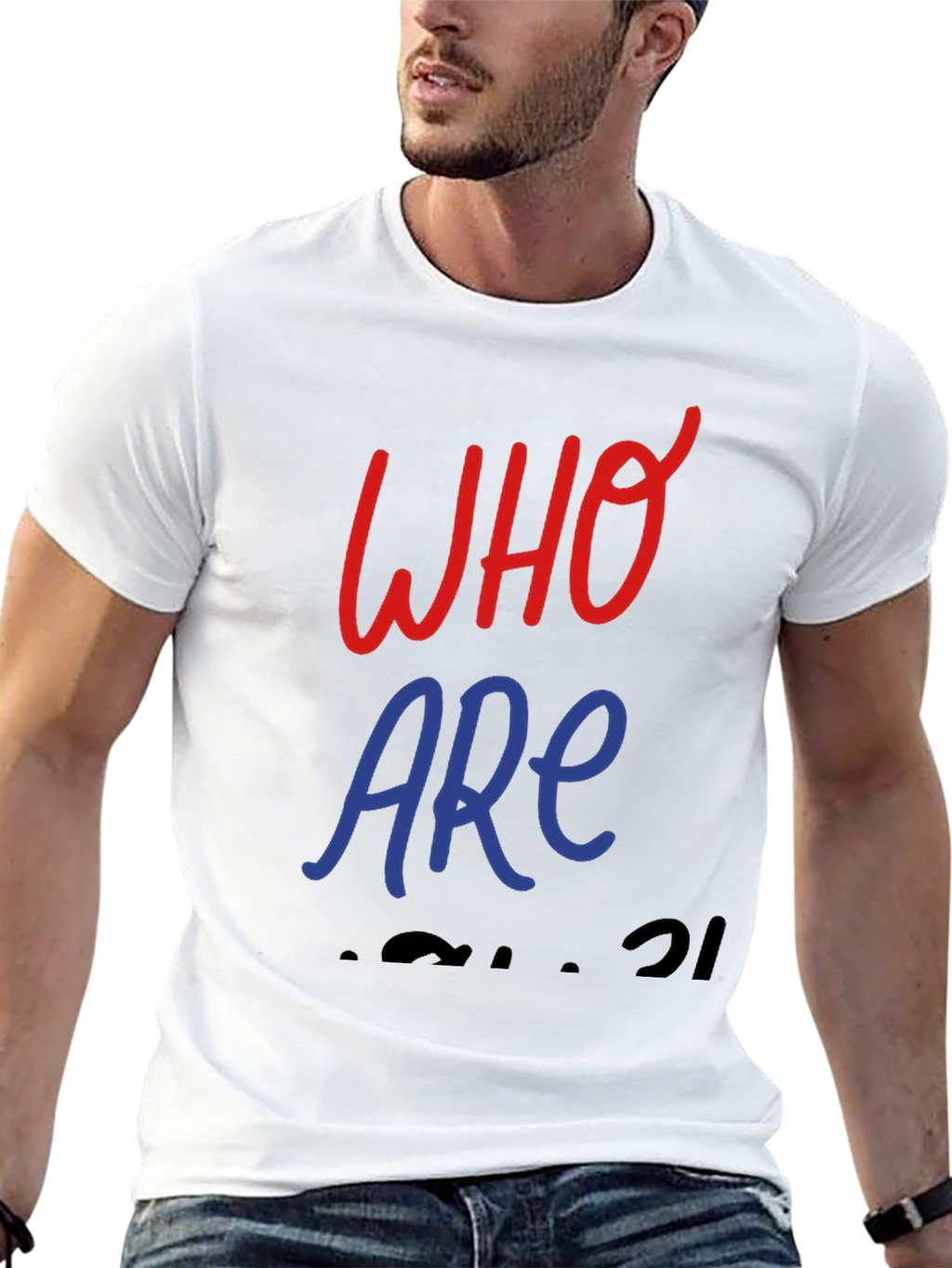Who Are You Black Graphic T-Shirt