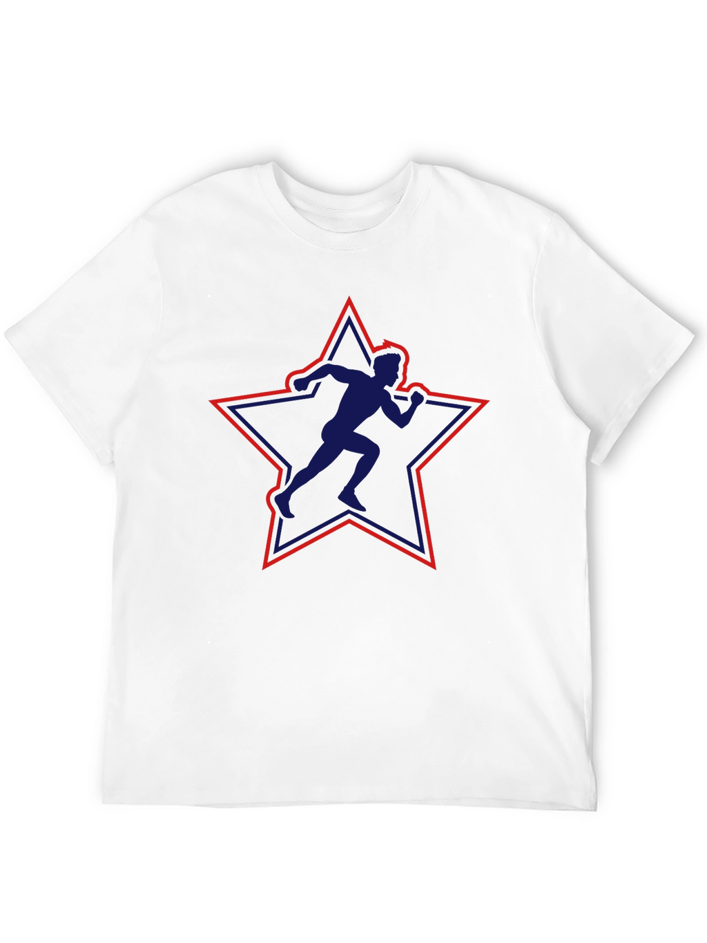 Runner Star Graphic Tee - Black Cotton T-Shirt