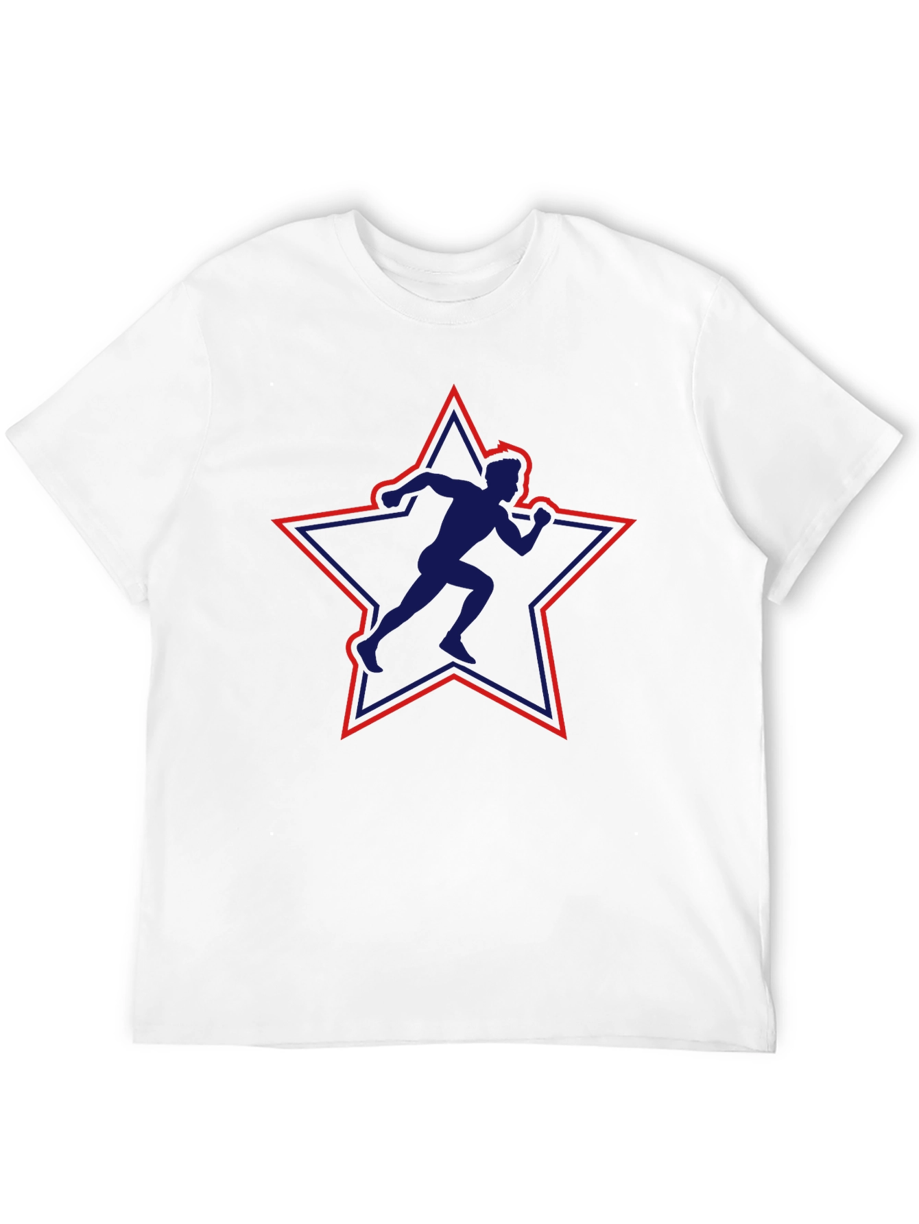 Runner Star Graphic Tee - Black Cotton T-Shirt