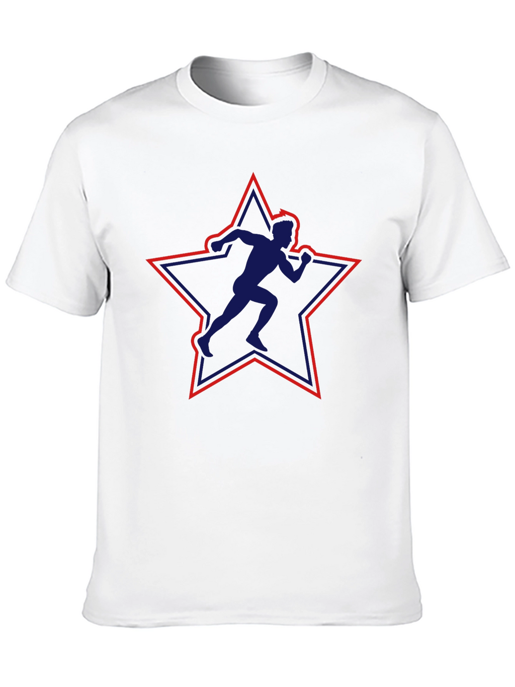 Runner Star Graphic Tee - Black Cotton T-Shirt