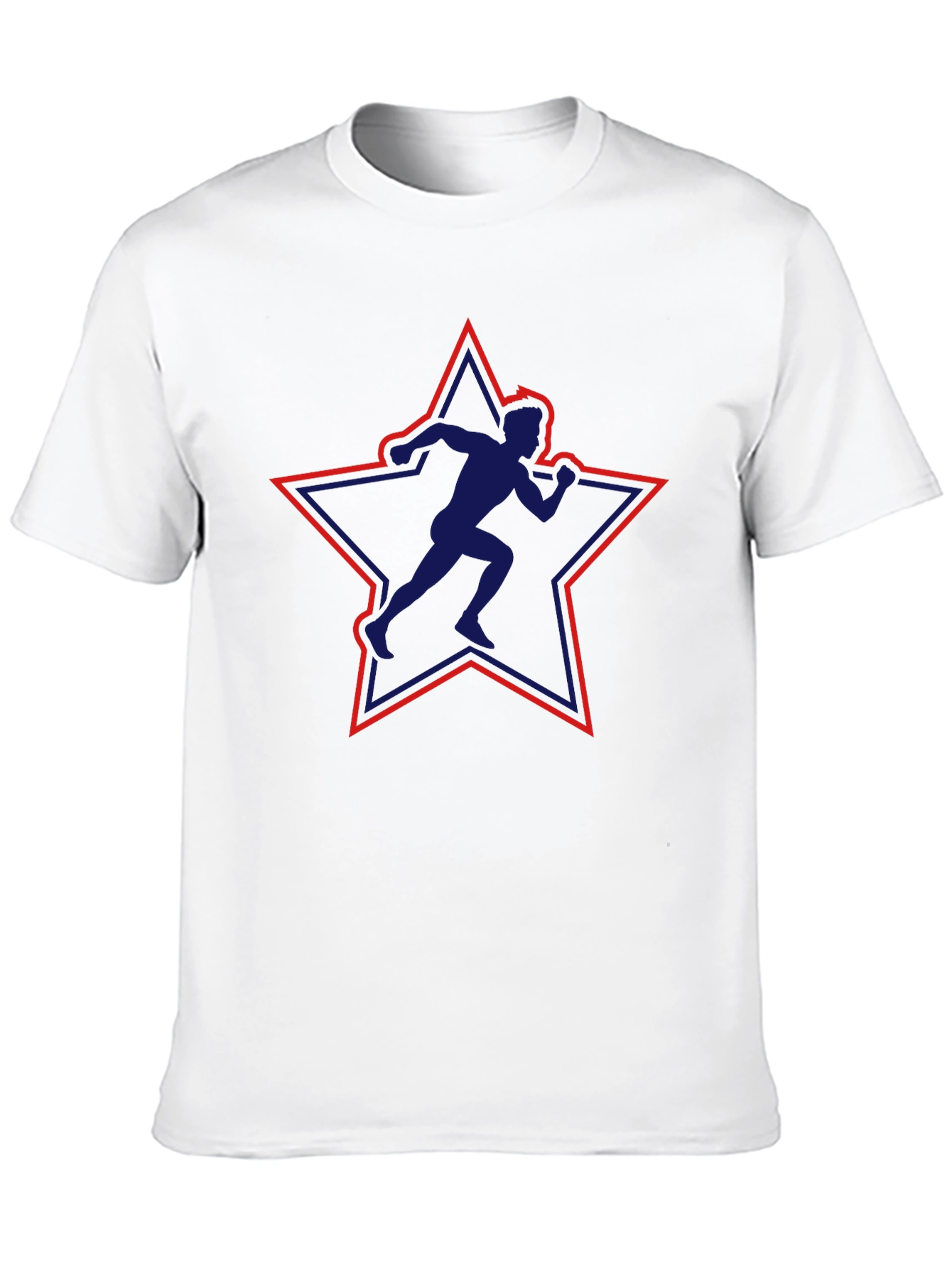 Runner Star Graphic Tee - Black Cotton T-Shirt