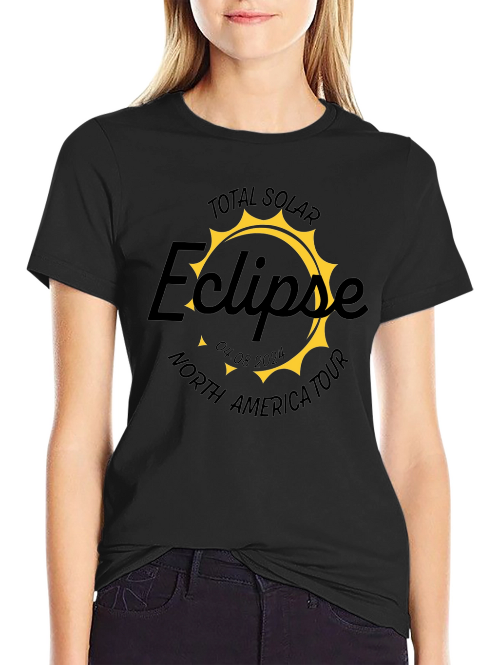 Total Solar Eclipse North America Tour Black T-Shirt