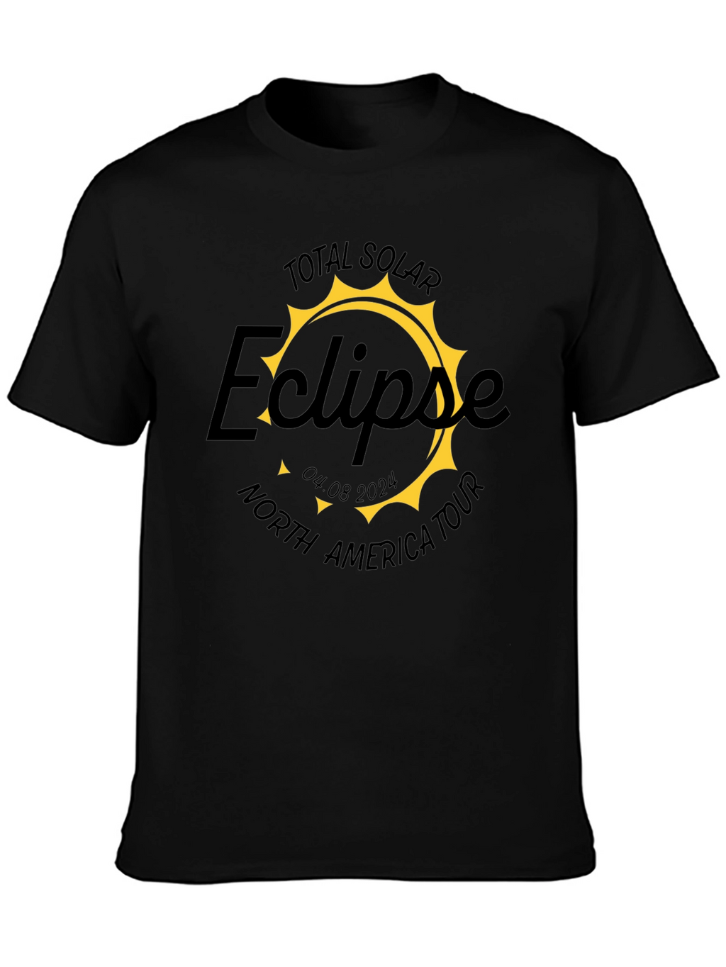 Total Solar Eclipse North America Tour Black T-Shirt