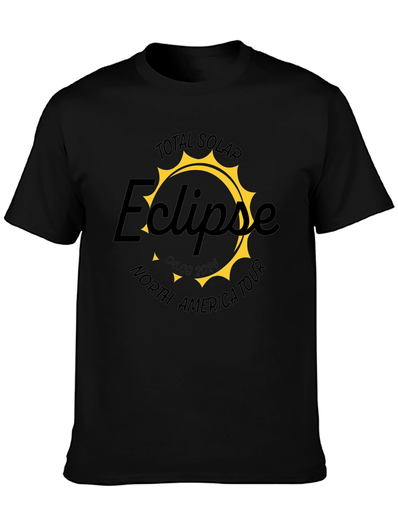 Total Solar Eclipse North America Tour Black T-Shirt