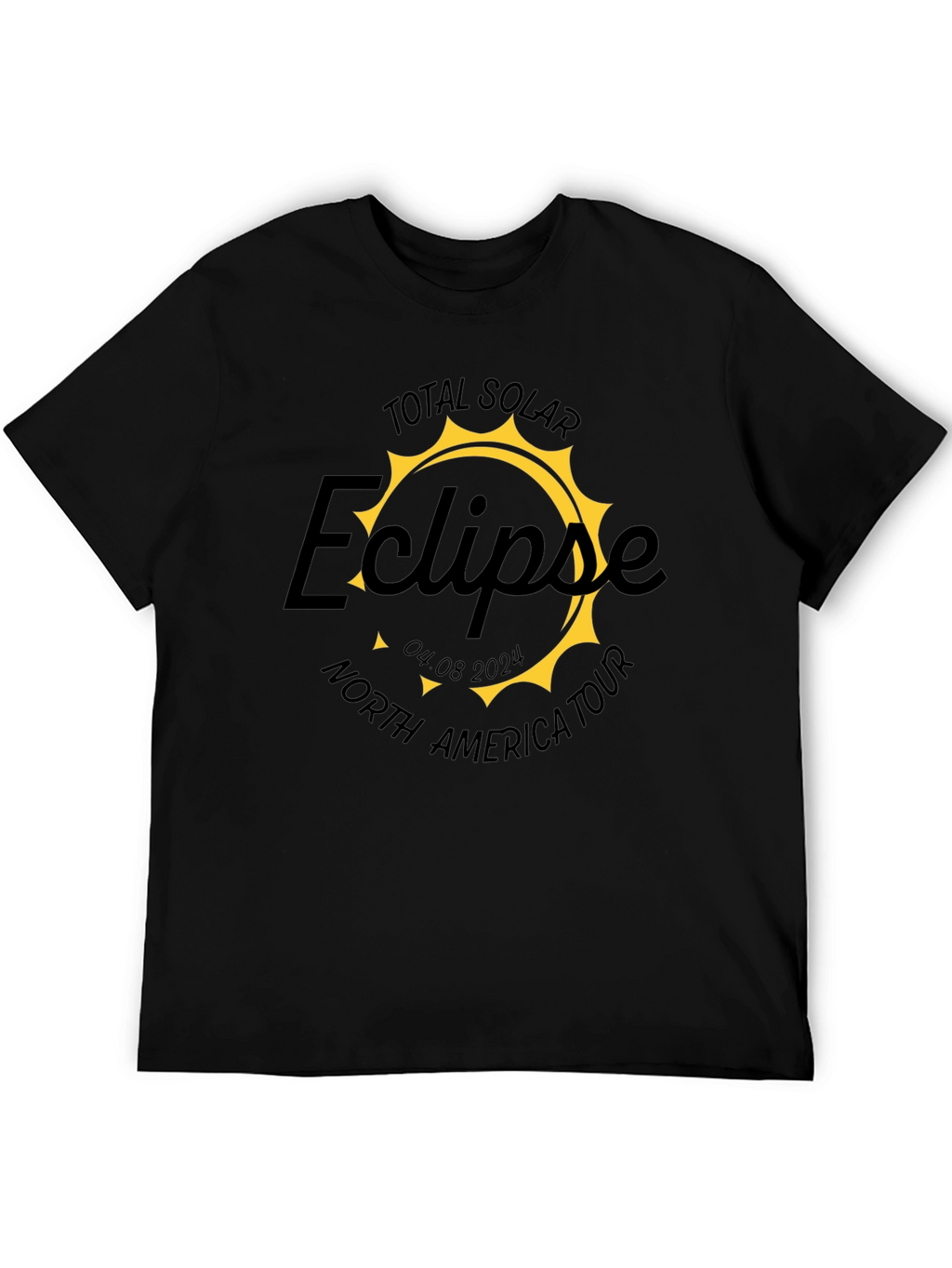 Total Solar Eclipse North America Tour Black T-Shirt