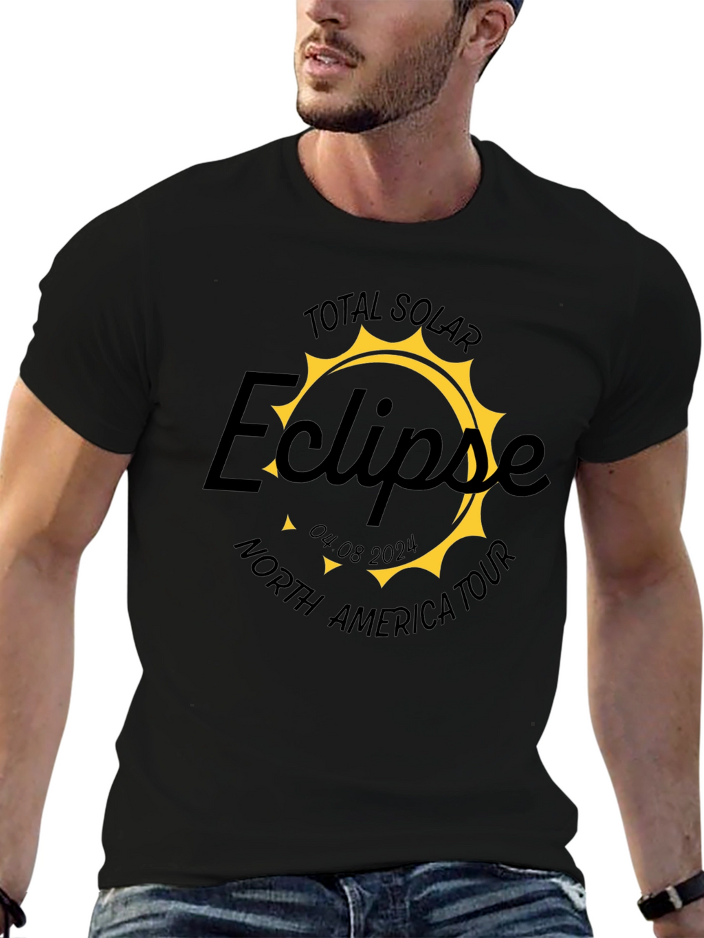 Total Solar Eclipse North America Tour Black T-Shirt