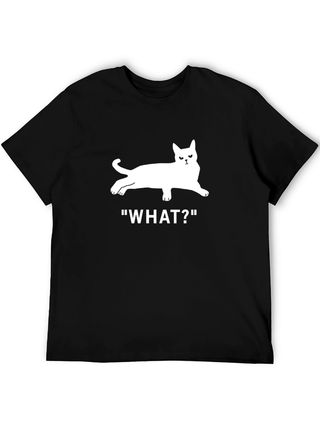 Cat What? T-Shirt - Unisex Black Tee