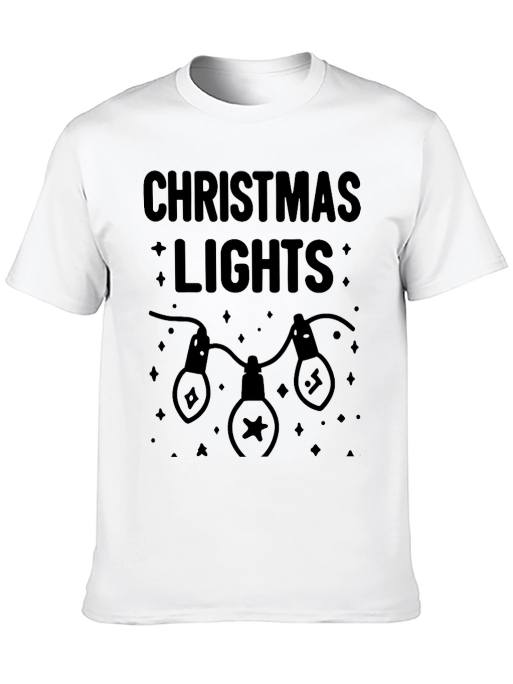 Christmas Lights Graphic Tee - Holiday Festive T-Shirt