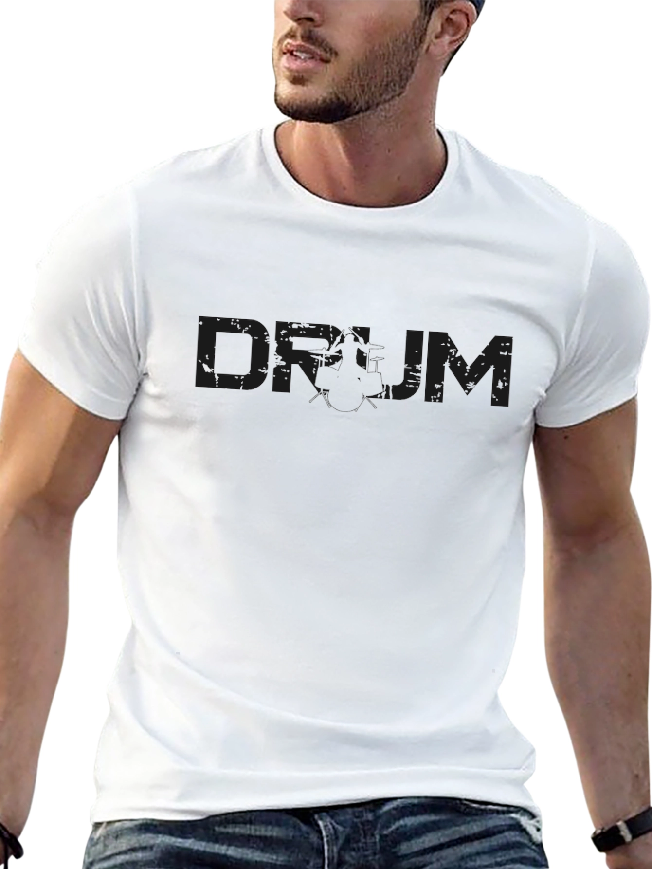 Mens Black DRUM Graphic Tee