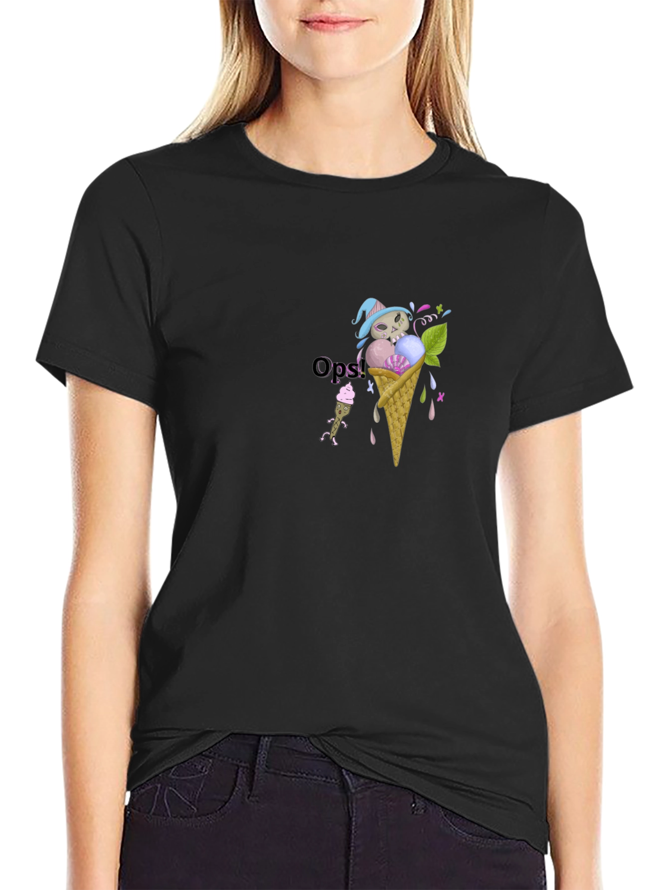 Gothic Ice Cream Skull T-Shirt - Unisex