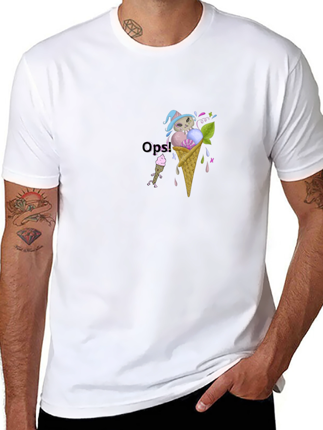 Gothic Ice Cream Skull T-Shirt - Unisex