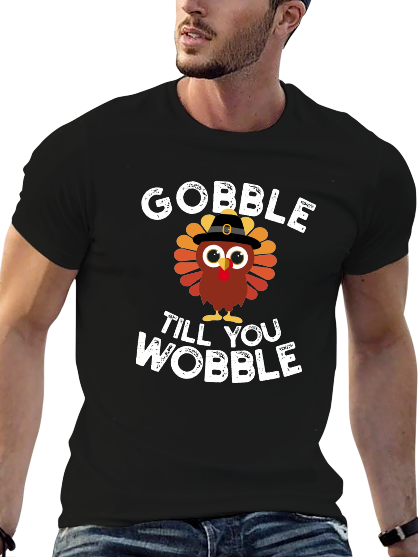 Gobble Til You Wobble Turkey Graphic Tee