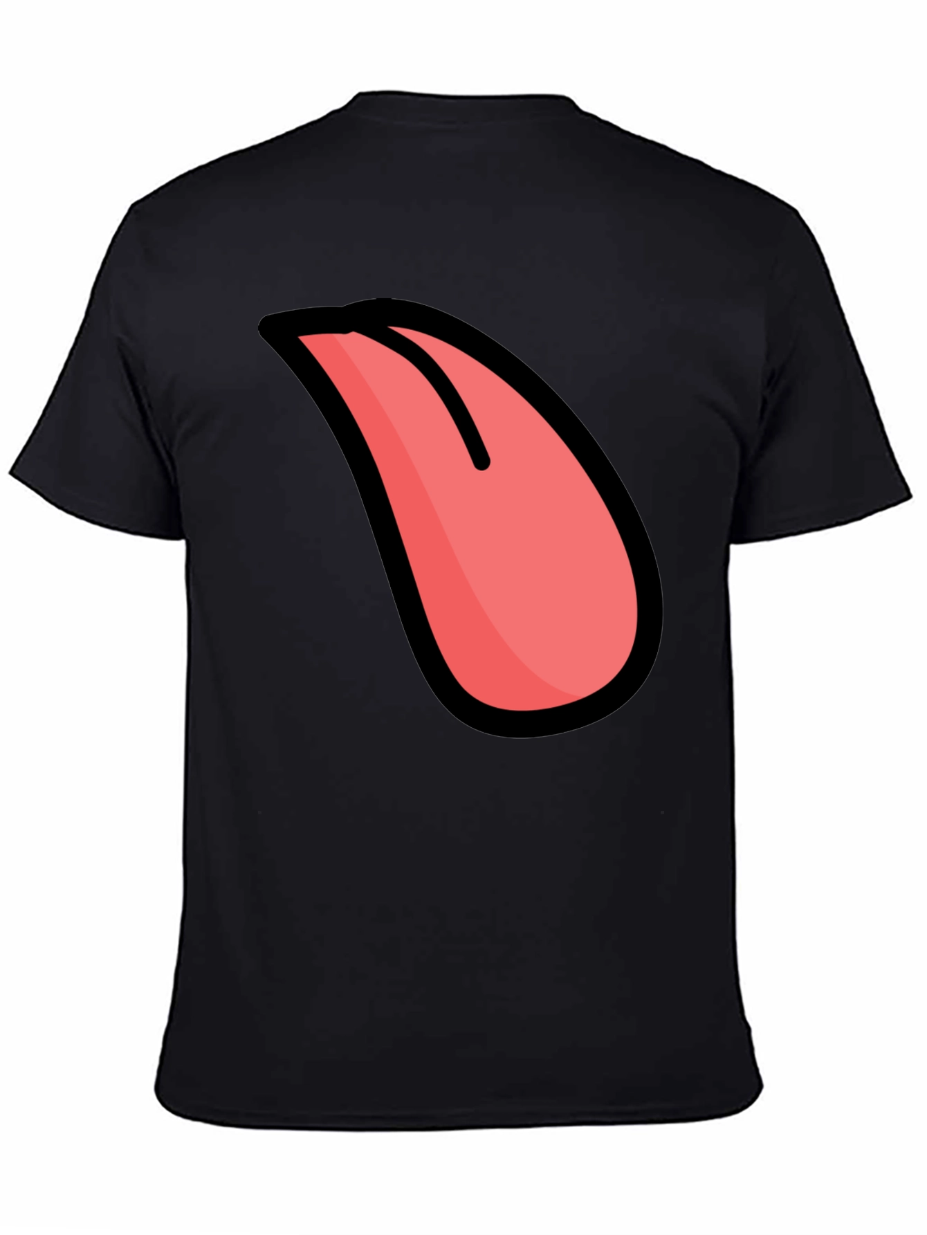 Funny Tongue Graphic Black T-Shirt