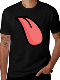 Funny Tongue Graphic Black T-Shirt