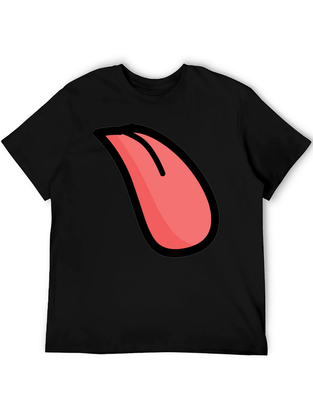 Funny Tongue Graphic Black T-Shirt