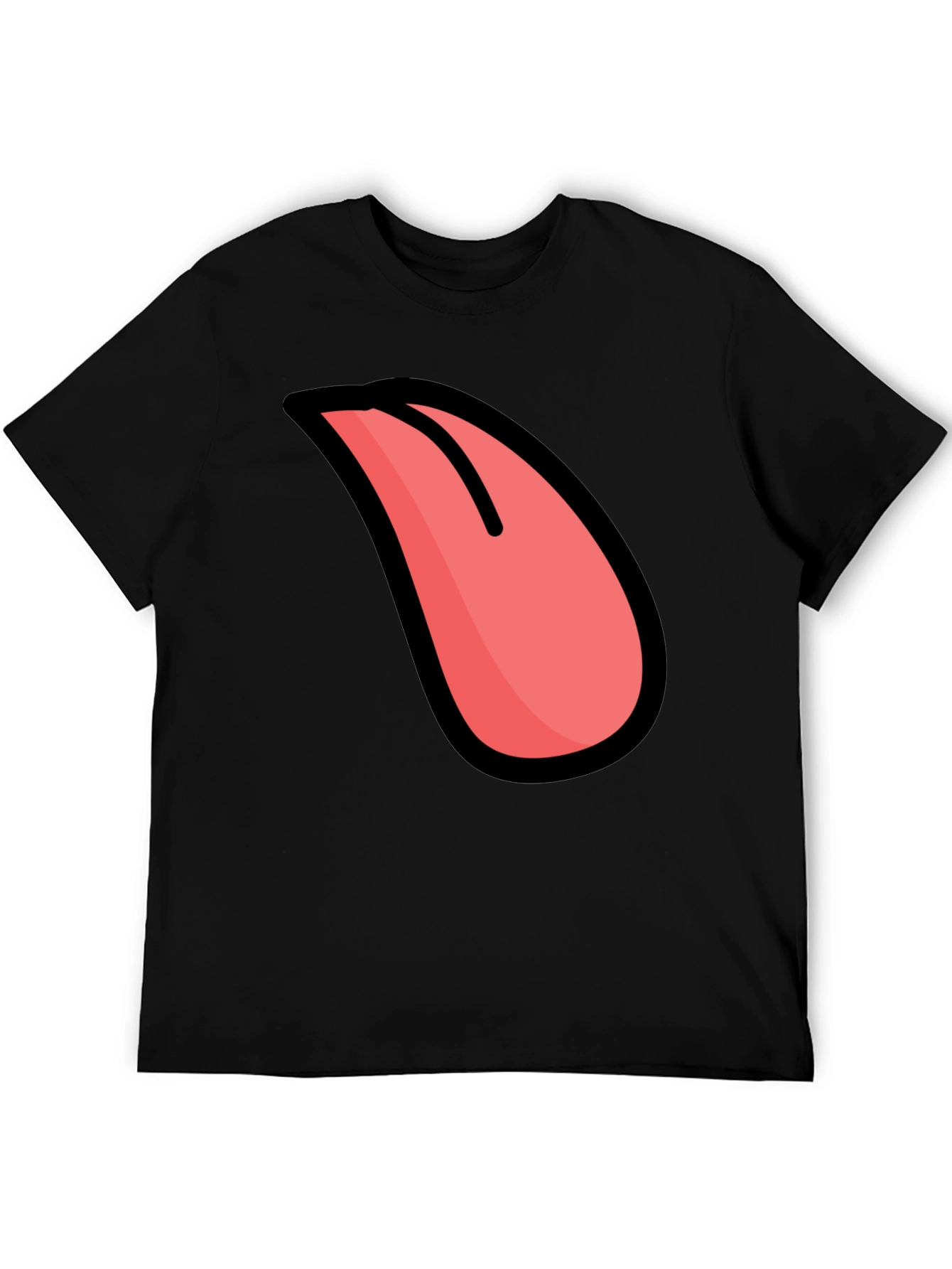 Funny Tongue Graphic Black T-Shirt