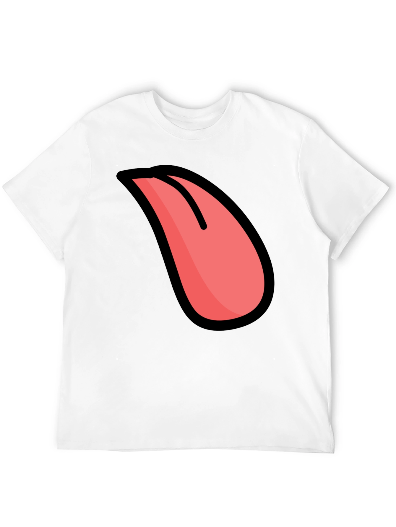 Funny Tongue Graphic Black T-Shirt
