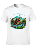Just Croakin Frog Graphic Tee - Black Cotton Blend