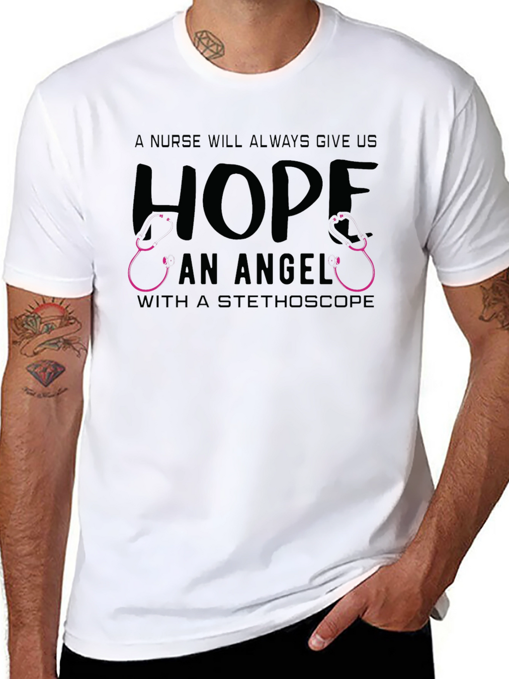 Nurse Angel Stethoscope Graphic Tee