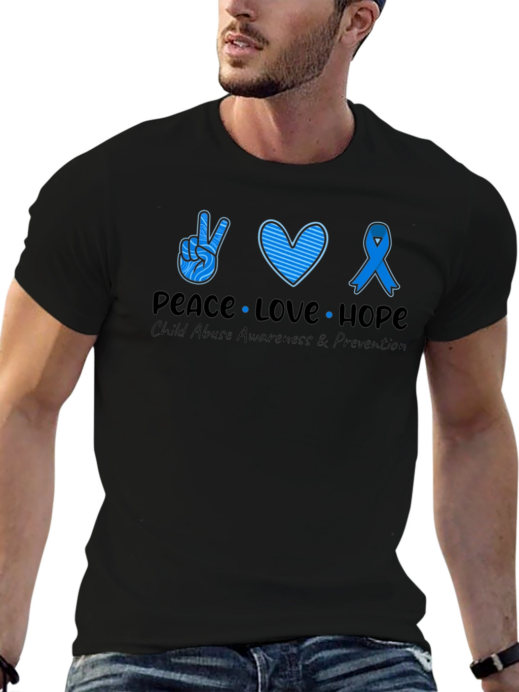 Peace Love Hope Child Abuse Awareness T-Shirt