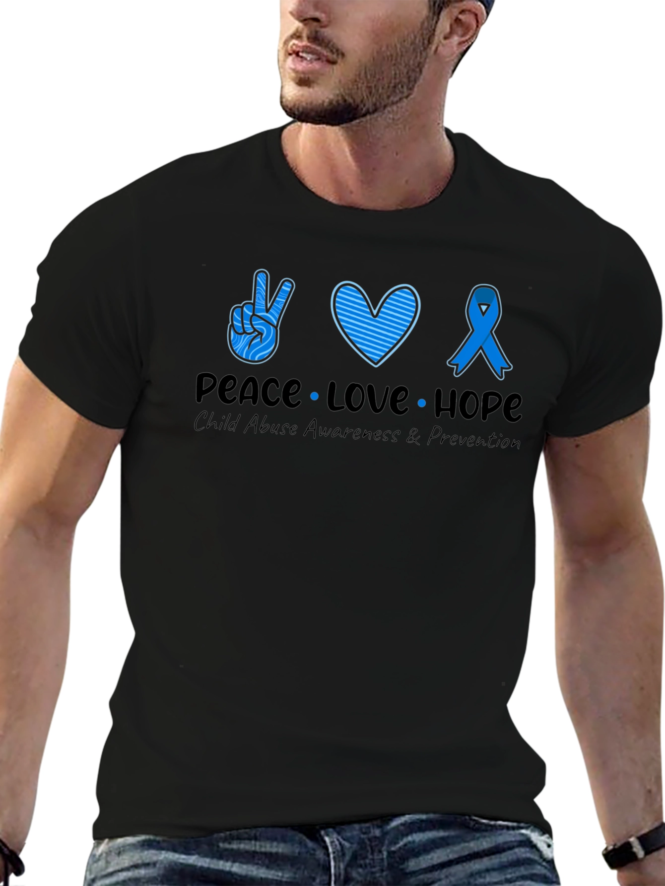 Peace Love Hope Child Abuse Awareness T-Shirt