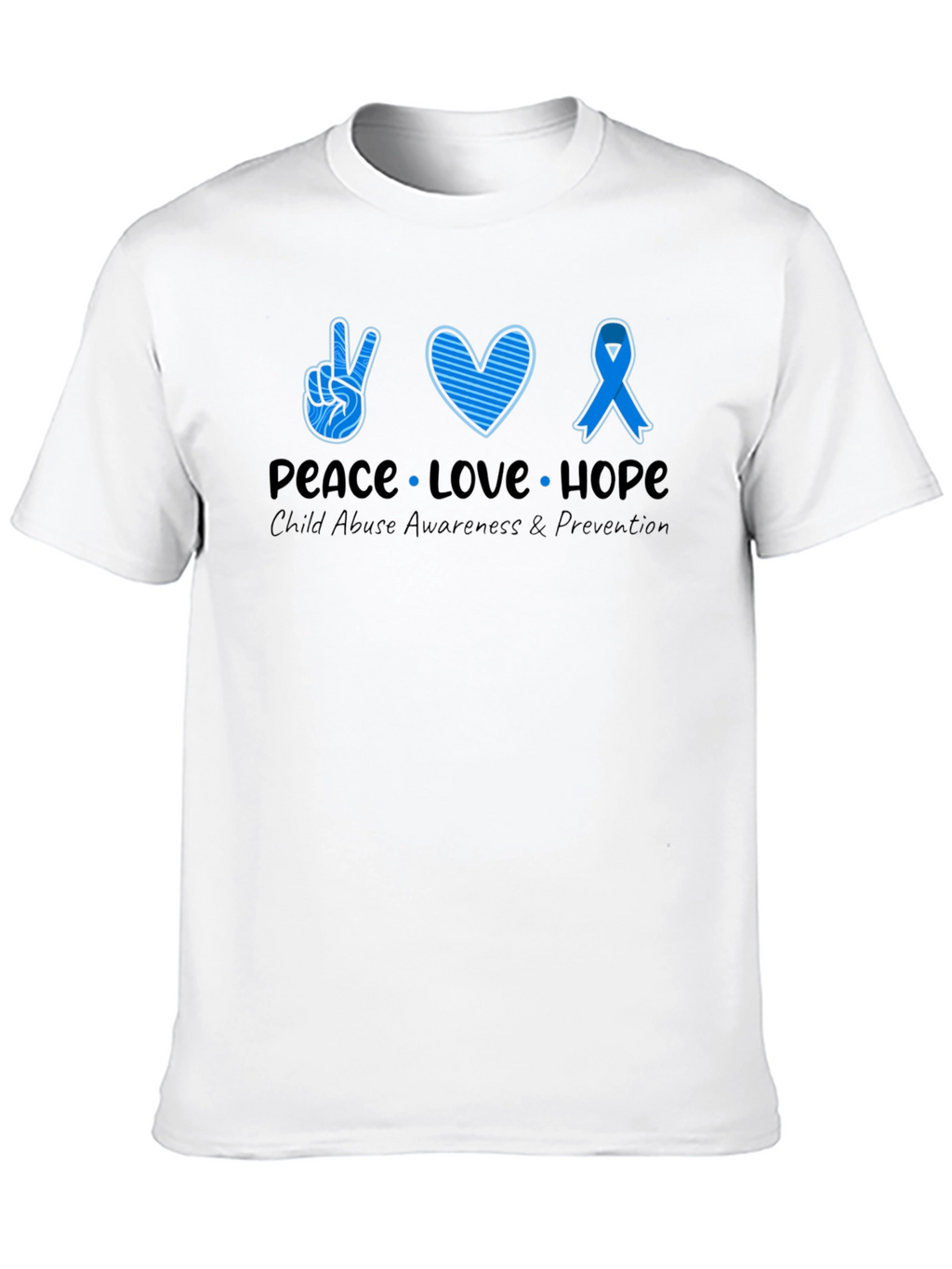 Peace Love Hope Child Abuse Awareness T-Shirt