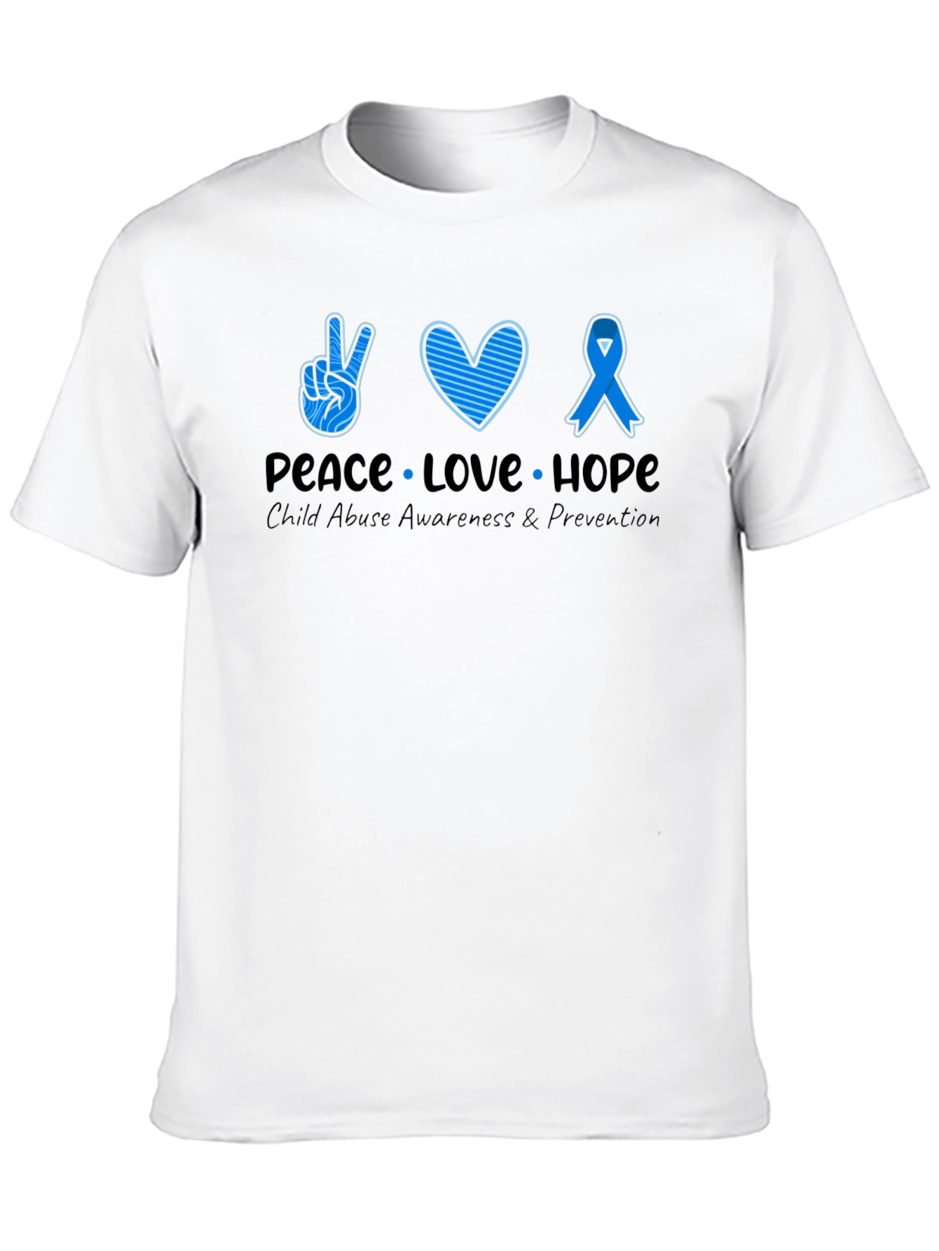 Peace Love Hope Child Abuse Awareness T-Shirt