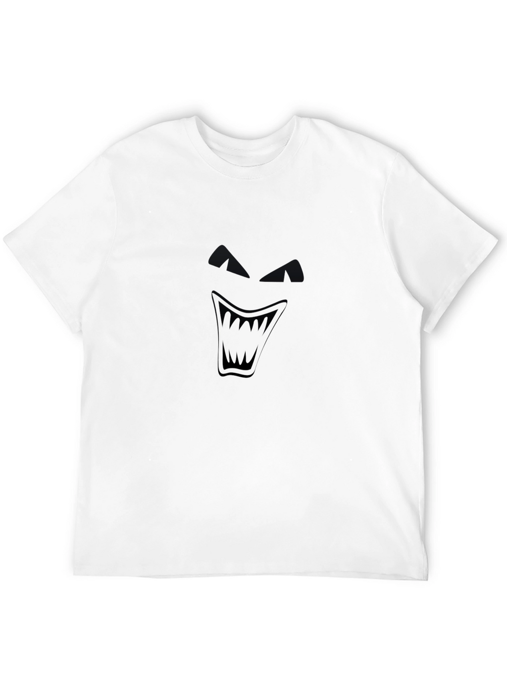 Mens Black T-Shirt with Dark Grin Graphic