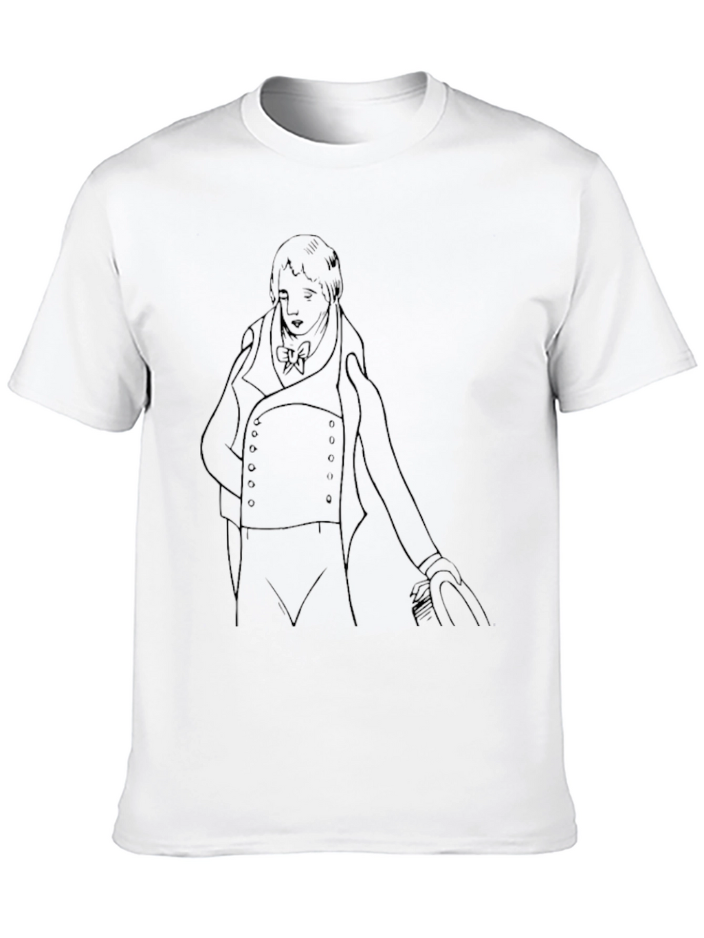 Sketch Portrait Tee - Classic Black Cotton T-Shirt