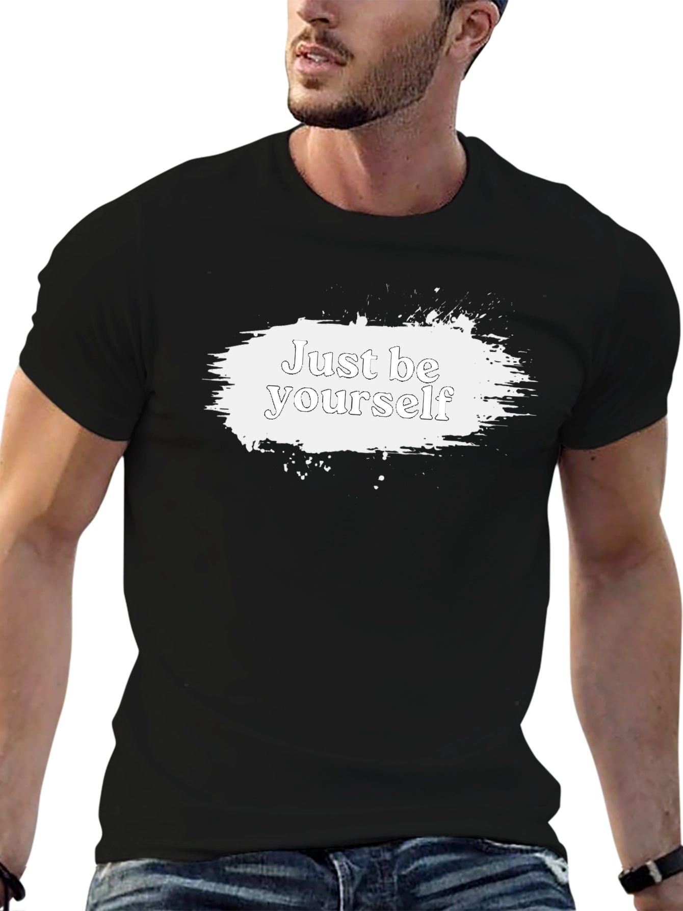 Just Be Yourself Graphic Tee - Black