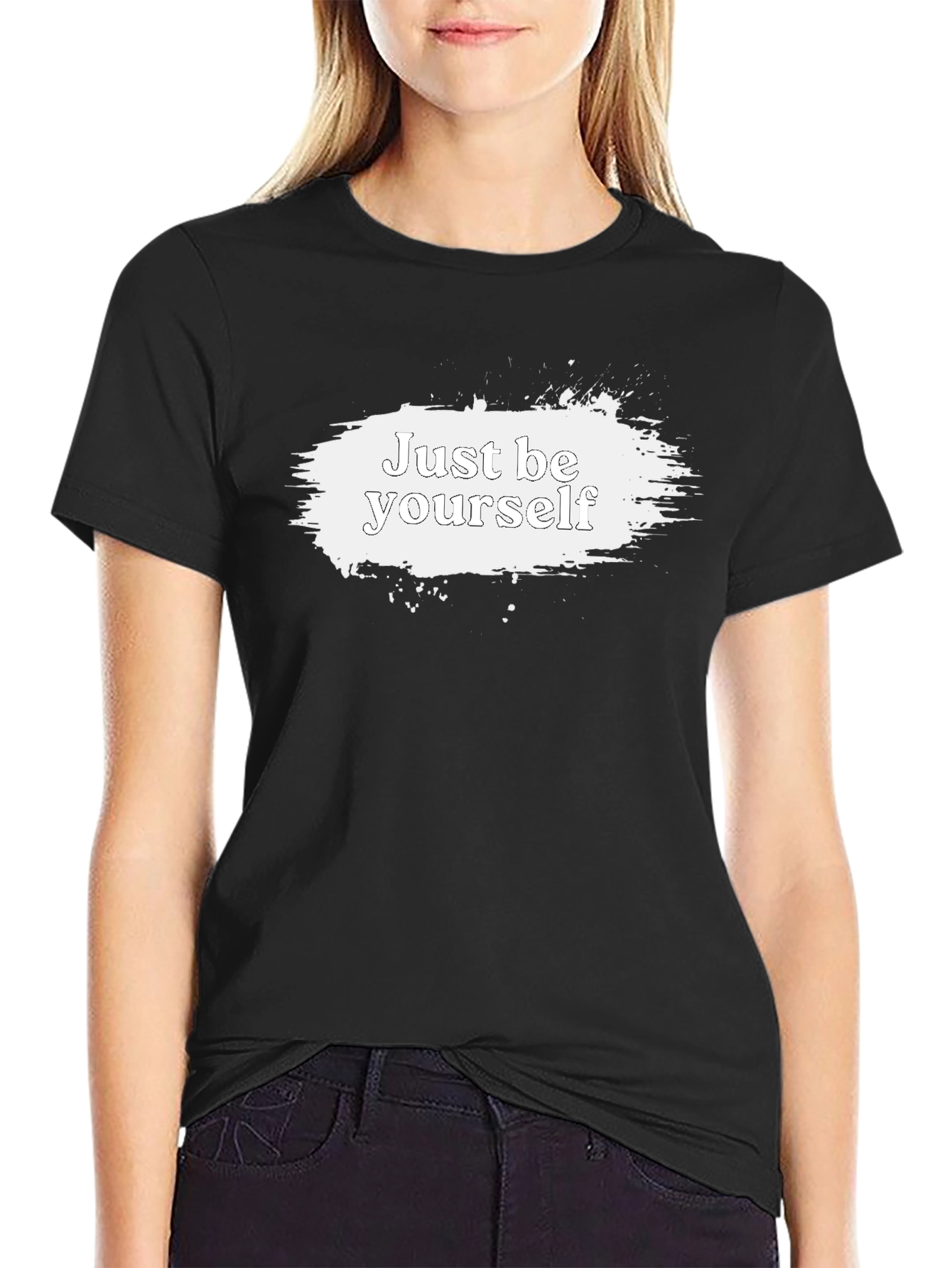 Just Be Yourself Graphic Tee - Black