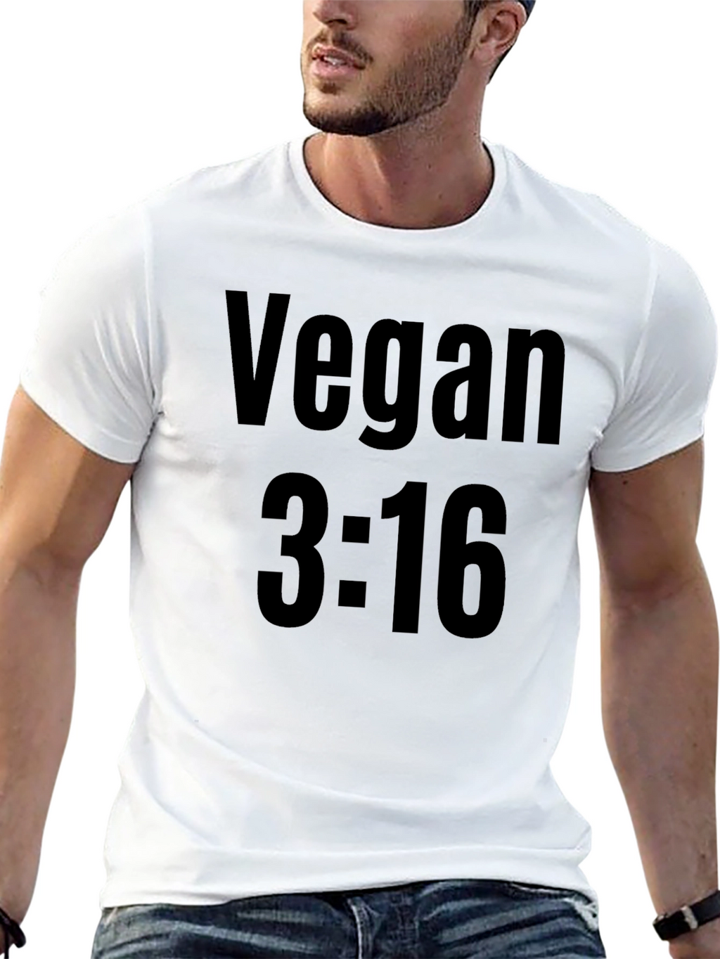 Vegan 3:16 Graphic T-Shirt - Black