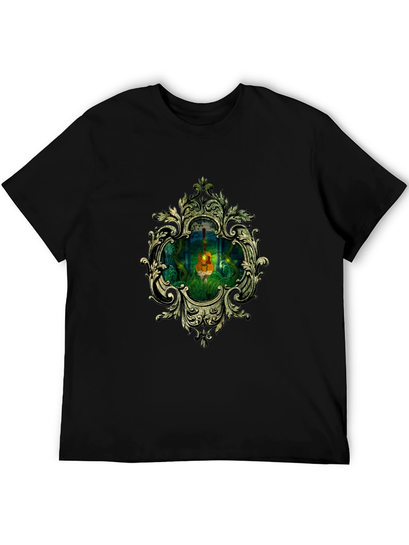 Ornate Guitar in Forest T-Shirt