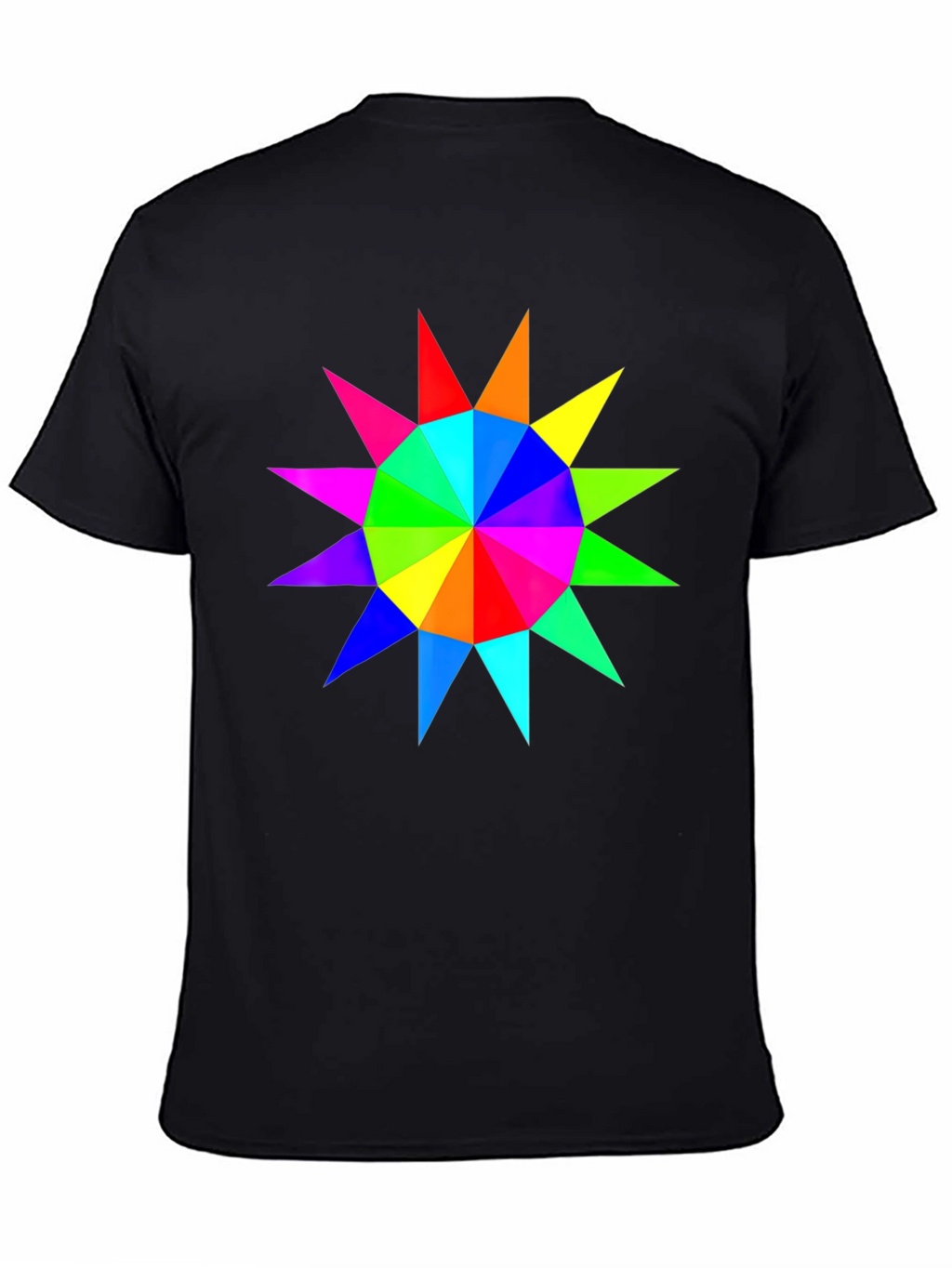 Rainbow Starburst Graphic Black T-Shirt