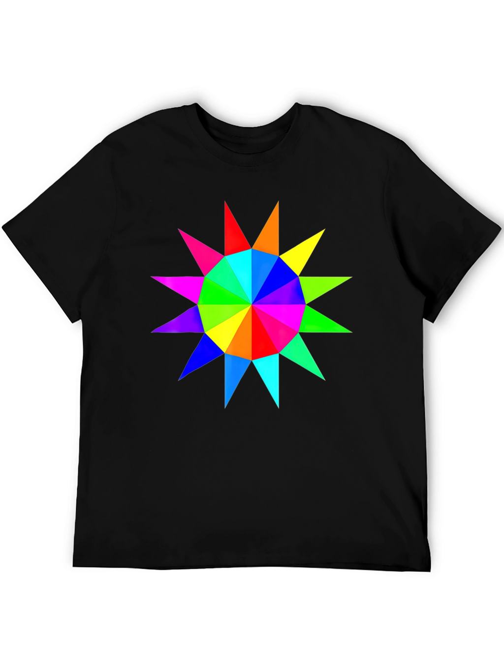 Rainbow Starburst Graphic Black T-Shirt