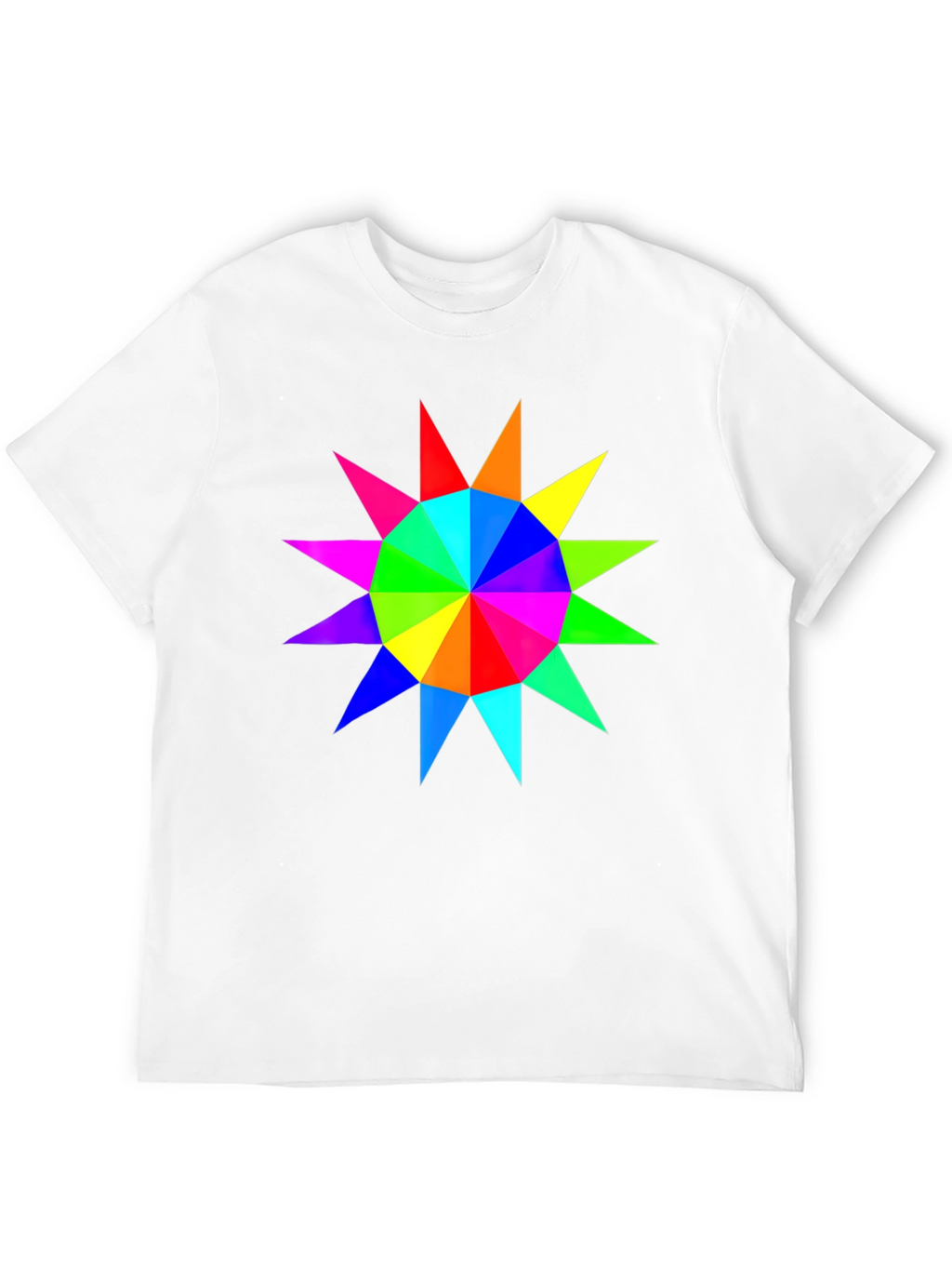 Rainbow Starburst Graphic Black T-Shirt