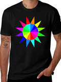 Rainbow Starburst Graphic Black T-Shirt