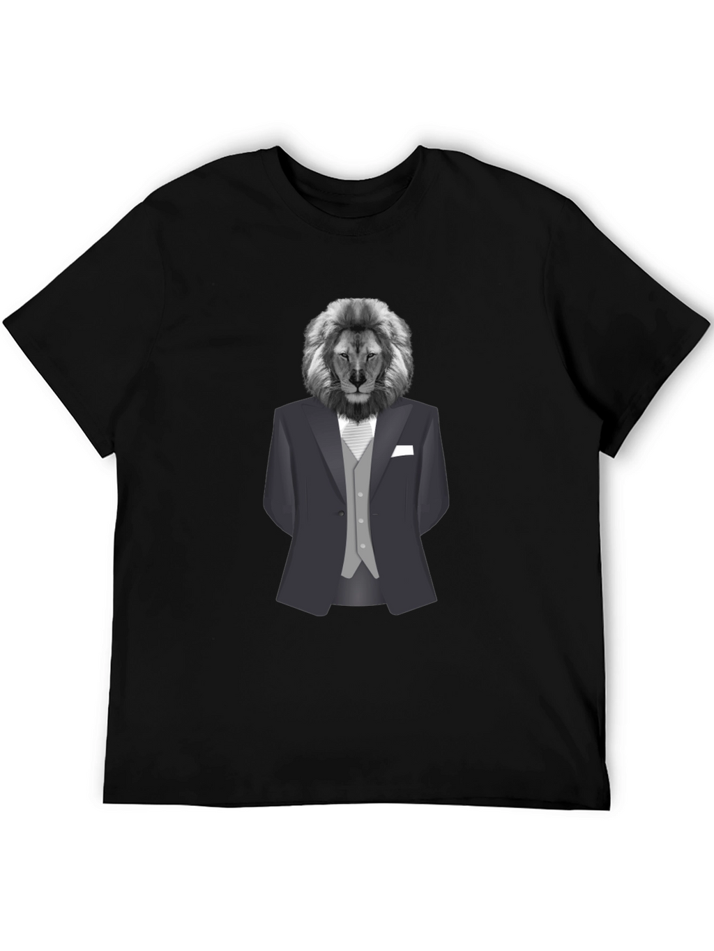 Lion in Suit Graphic Tee - Sophisticated Style