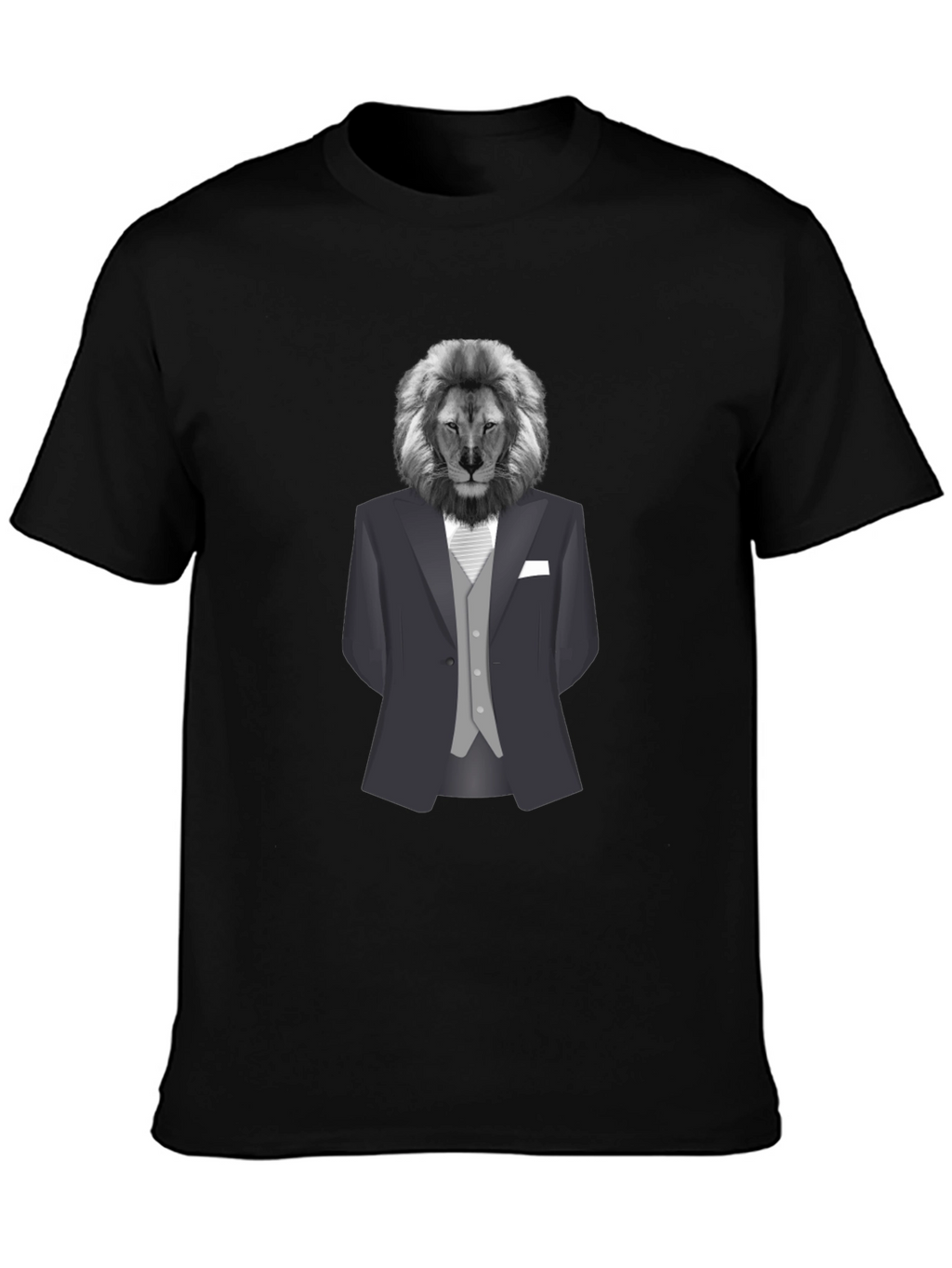 Lion in Suit Graphic Tee - Sophisticated Style